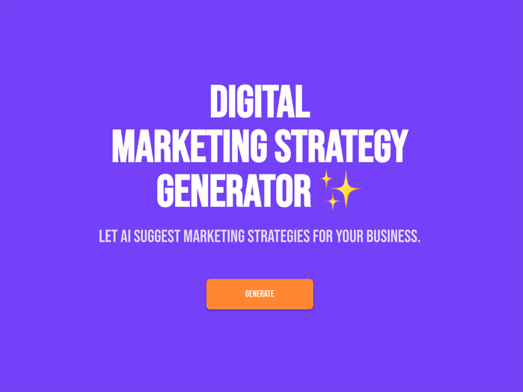 digital marketing strategy generator.