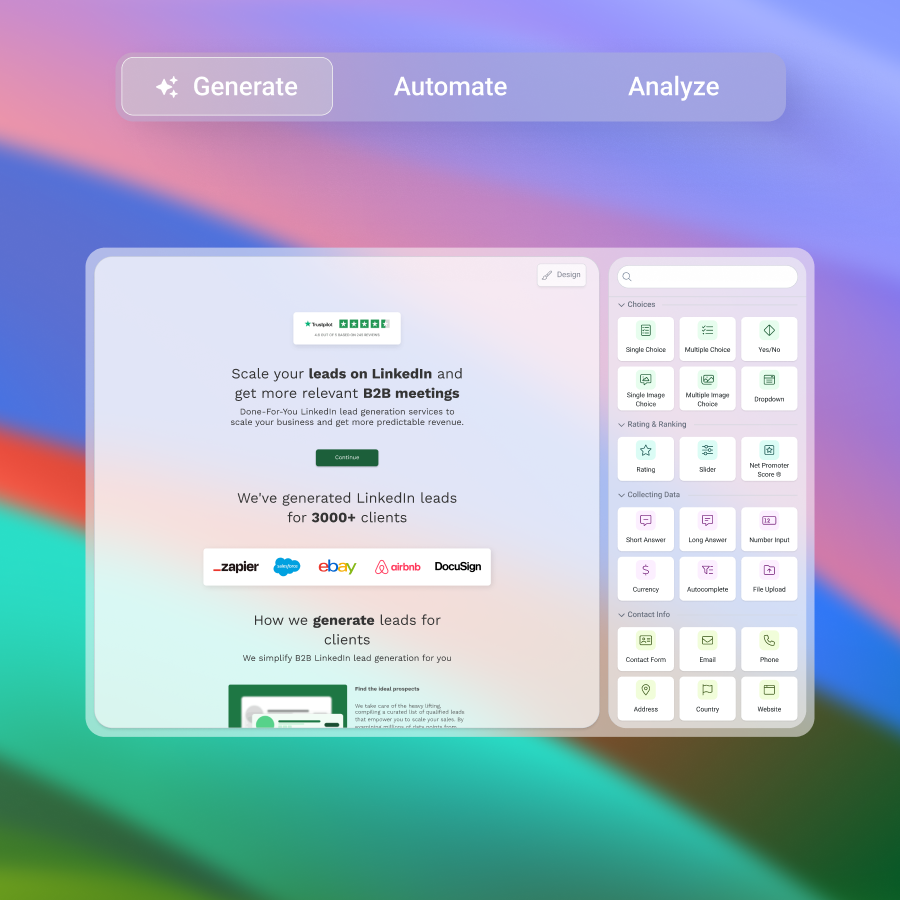 Get Involve Page Example Free AI Landing Page Generator & Builder With Email Automation | involve.me