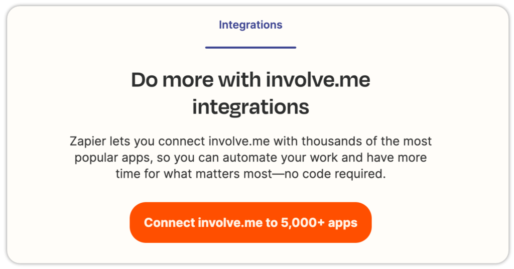 involve.me zapier integration.