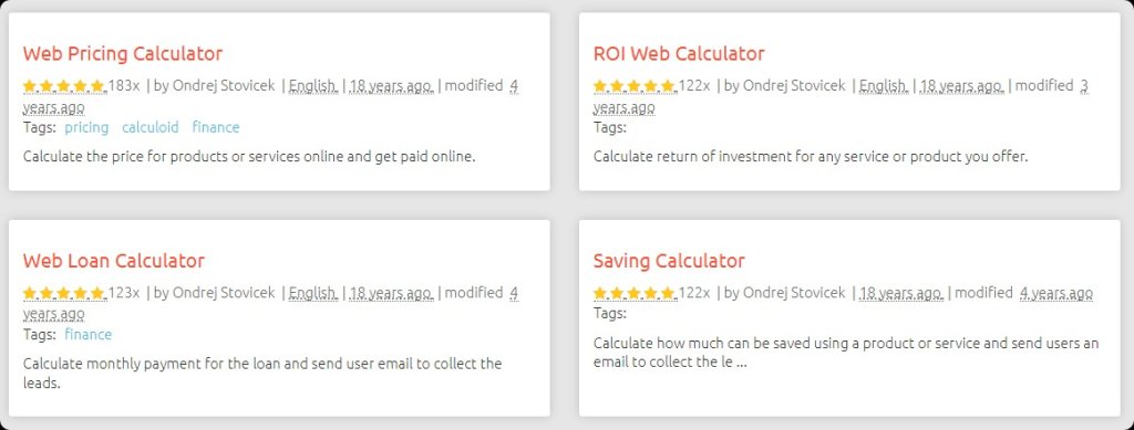 best online calculator builder.