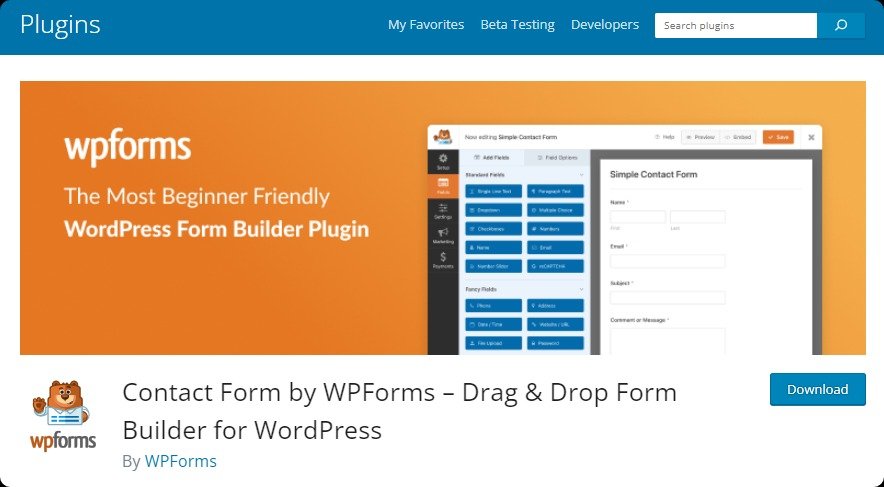 best free WordPress form builder plugin.