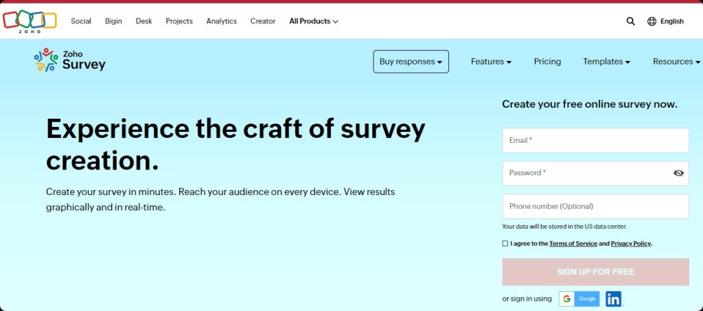 Create an online survey from scratch