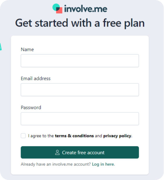 involve.me sign up.
