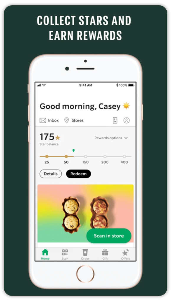 Starbucks app.