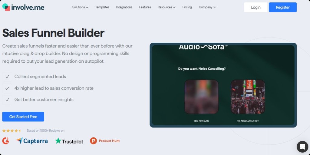 involve.me sales funnel builder.