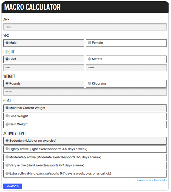 Macro Calculator.