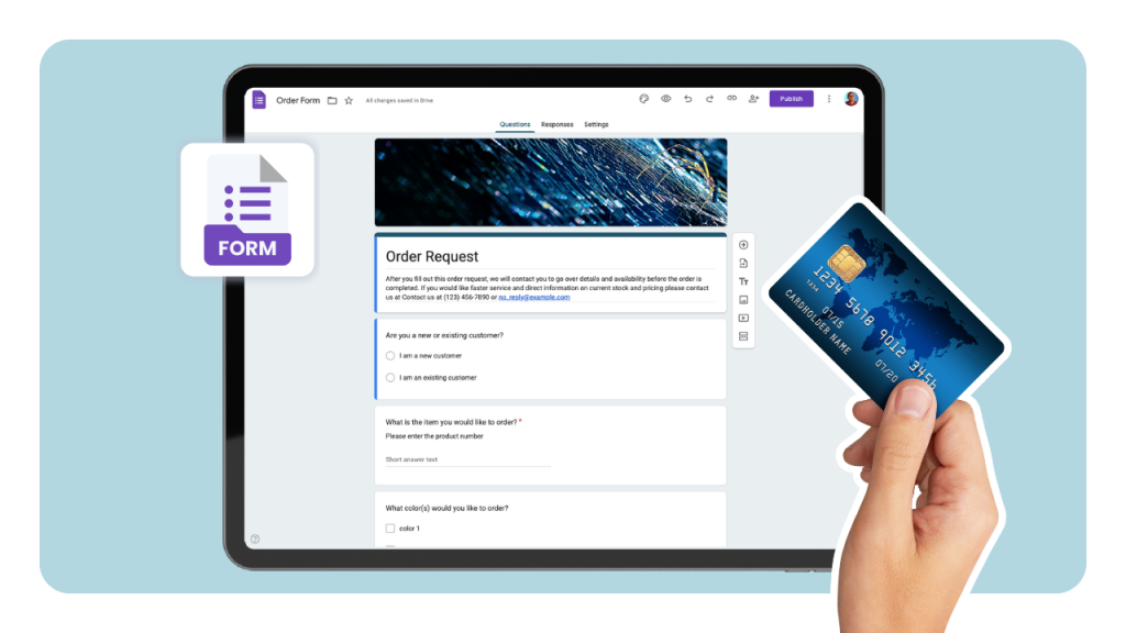 accepting payment with google forms.
