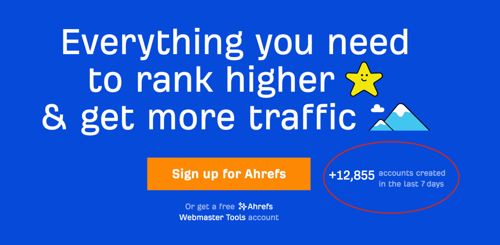 ahrefs home page.