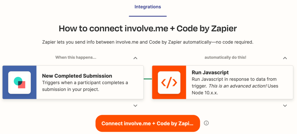 zapier and involve.me integration.