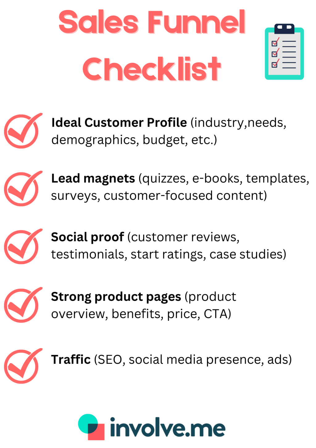 sales funnel checklist.