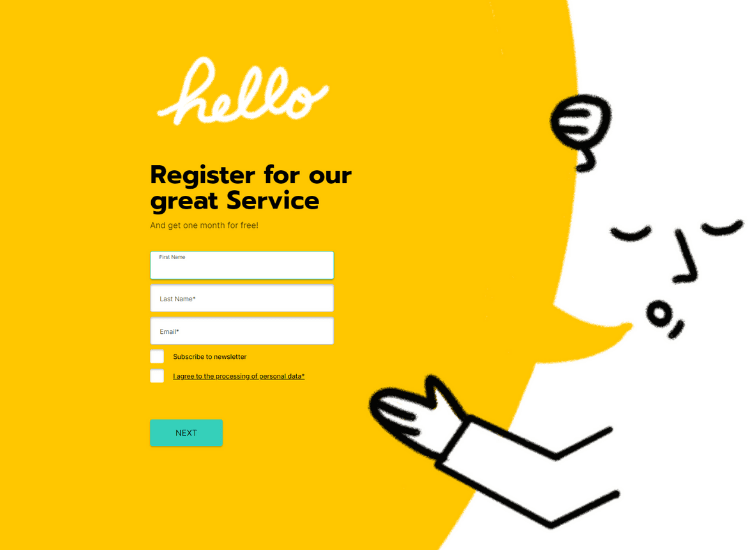 Hello Yellow Contact Form.