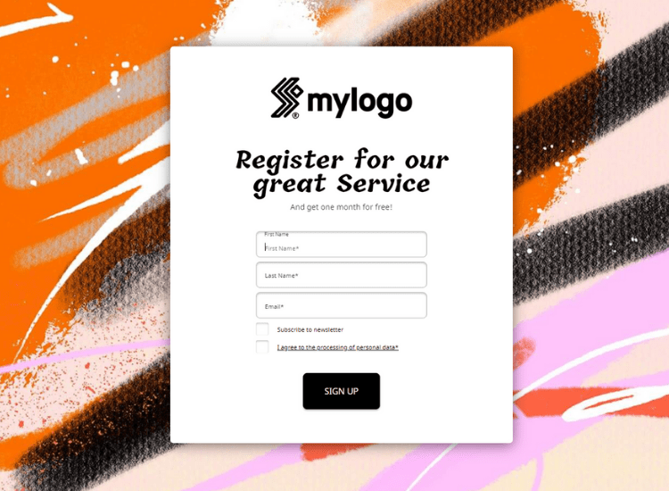 Artsy & Colorful Registration Form Template.
