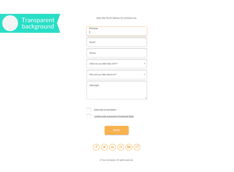 Soft & Sunny Contact Form Embed.