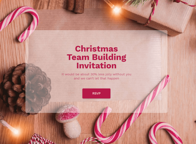 Christmas Team Building Invitation Form Template.
