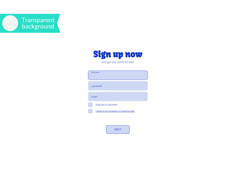 Funky Blue Registration Form Template.