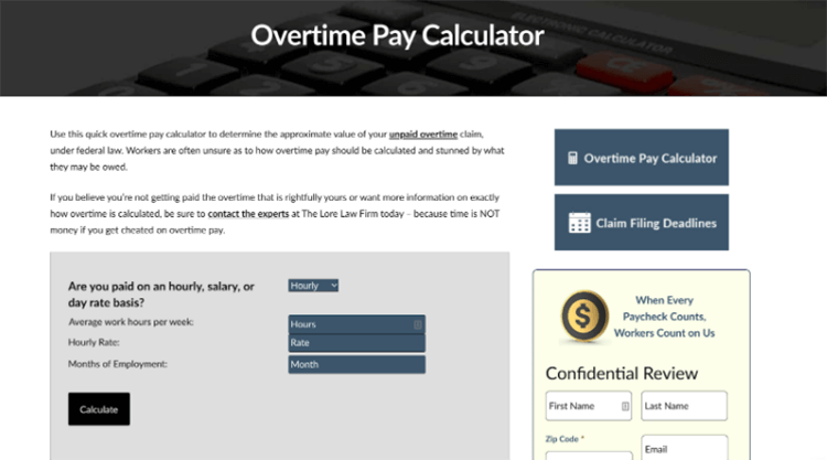 overtime pay calculator.