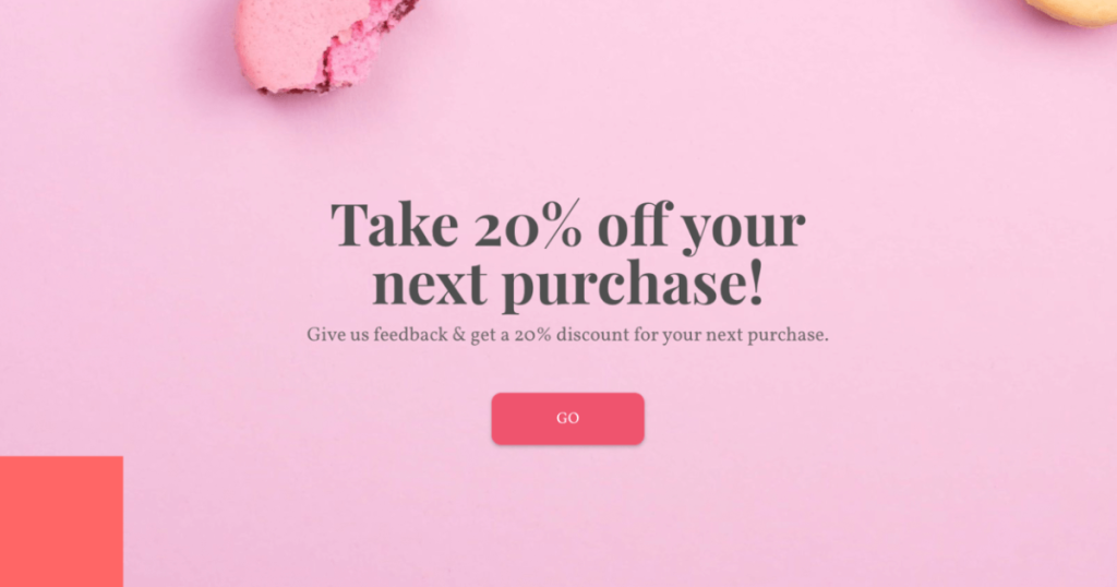 20% off for next purchase template.