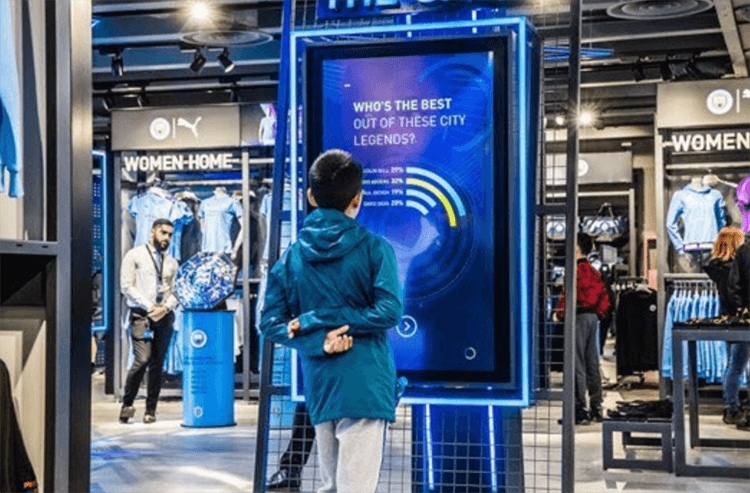 Manchester City FC in-score touchscreen.