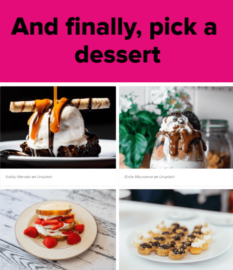 pick a dessert quiz.