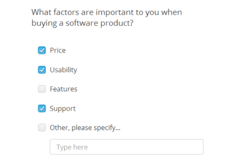 buying a software survey.
