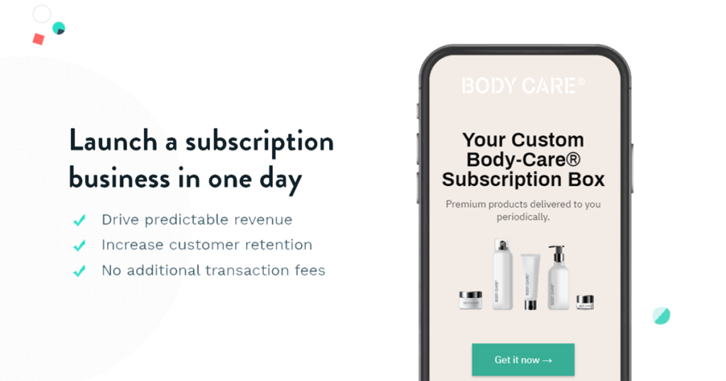 launch a subscription business in one day.