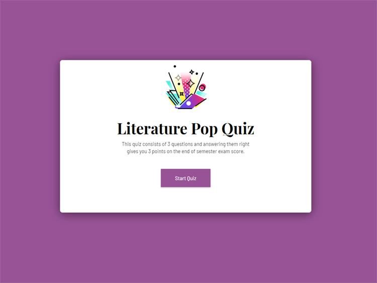 Literature Pop Quiz.