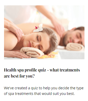 Health spa quiz.