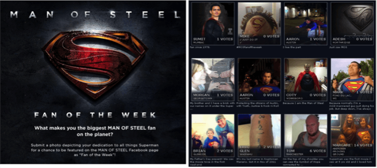 Warner Bros’ Man of Steel Facebook Contest.