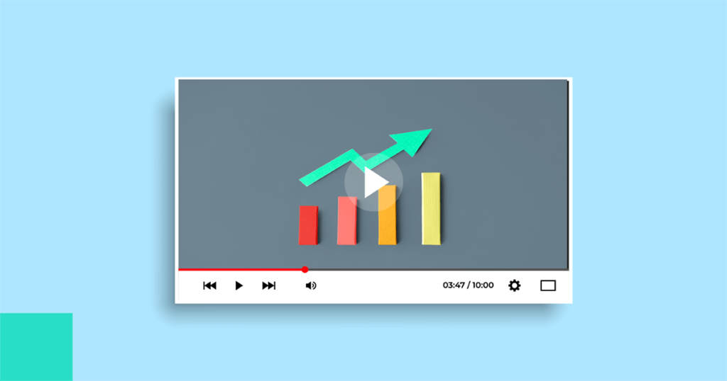 graph with an upword trend in a video player.