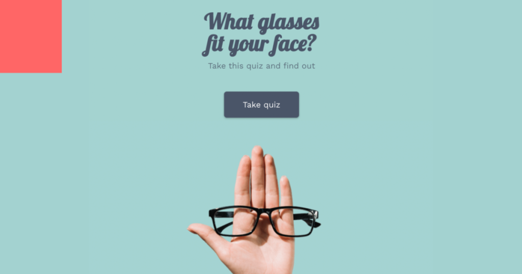 product configurator - different types of glasses.