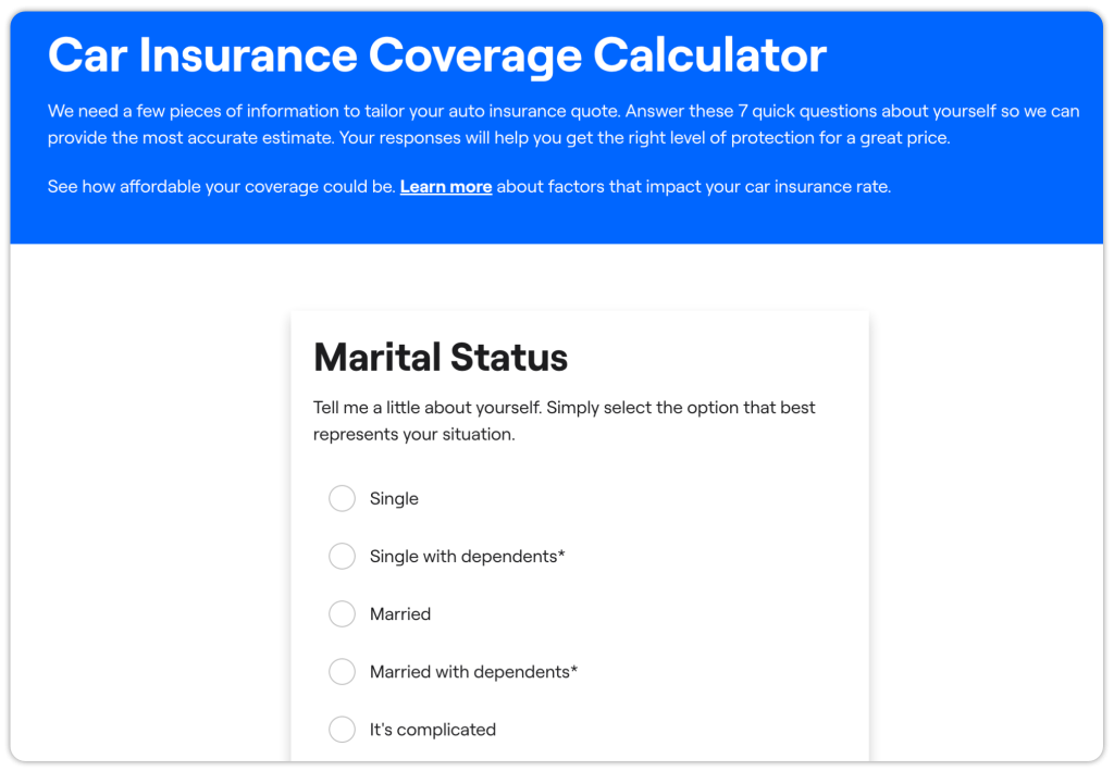 car insurance coverage calculator.