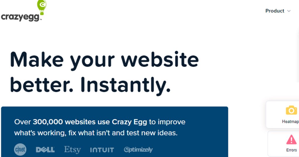 crazyegg homepage.