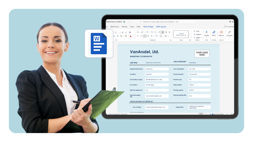 Create Fillable Forms in Word.