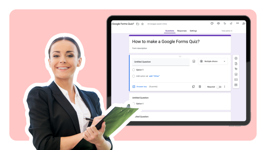 How to make a Google Forms quiz guide.