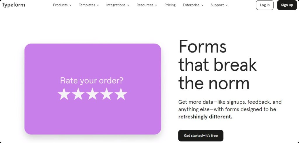 Typeform platform.