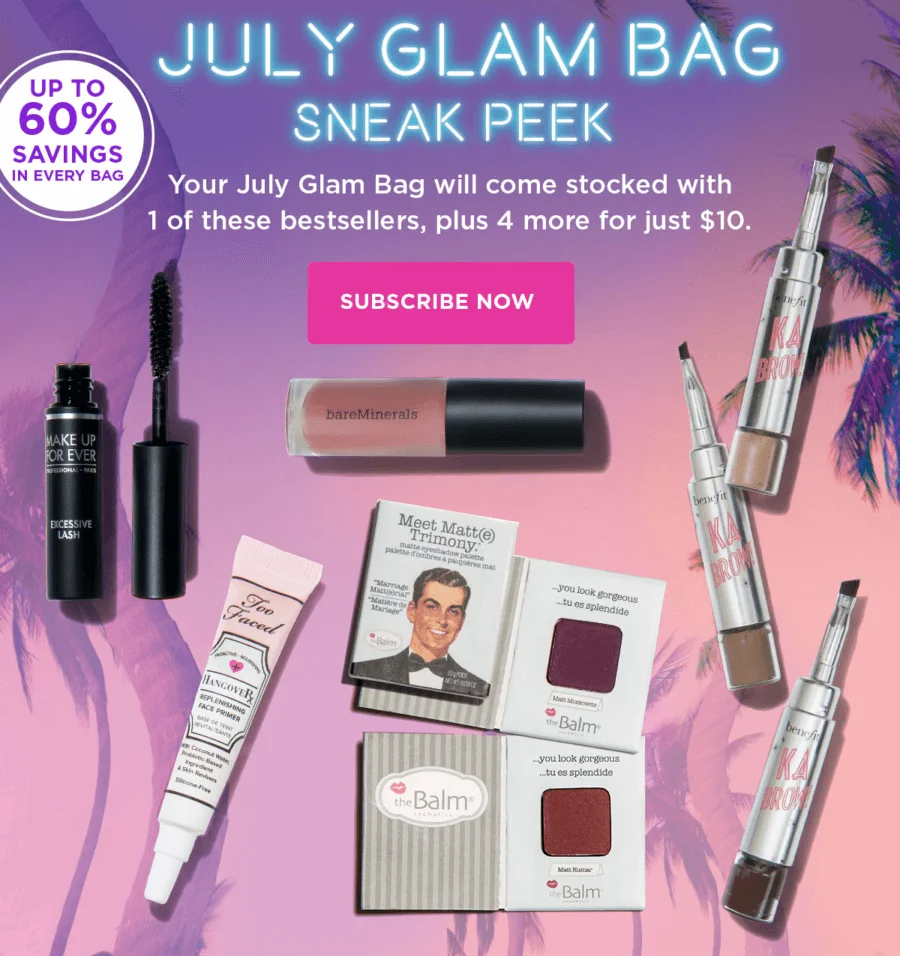 July Glam Bag.