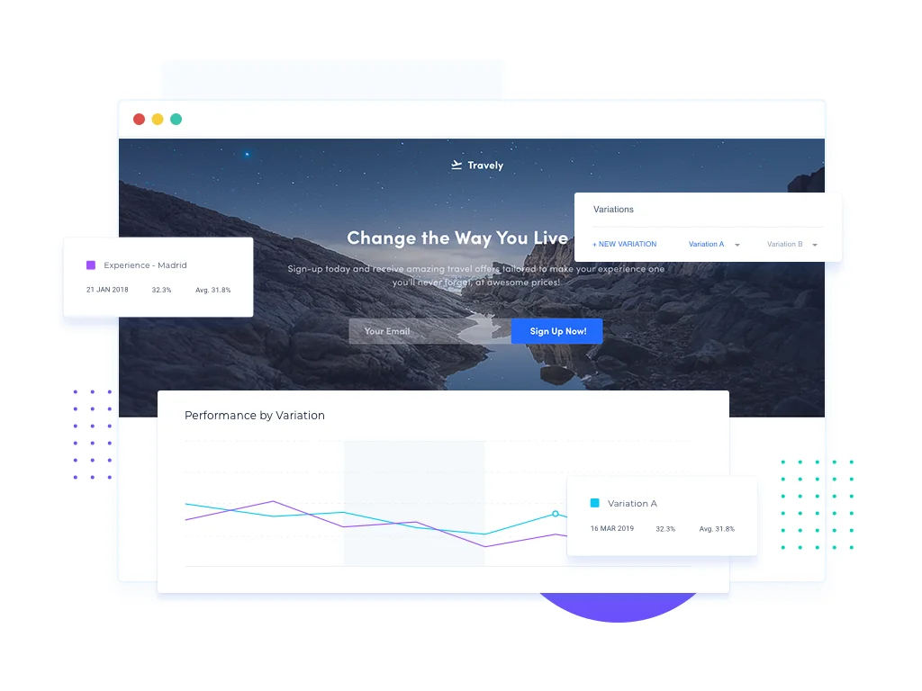 Instapage A/B testing feature.