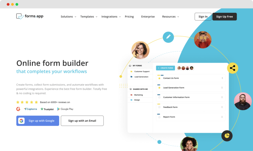 form.app home page.