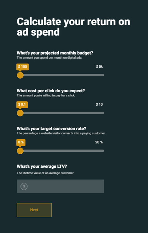 custom cost calculator.