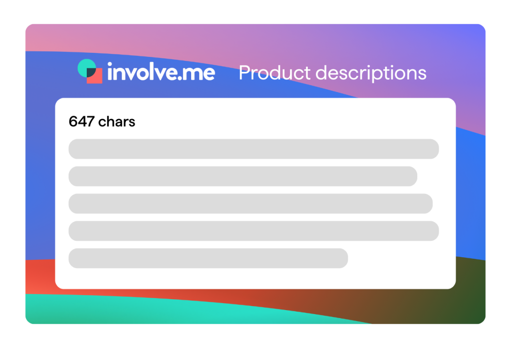 involve.me product descriptions.