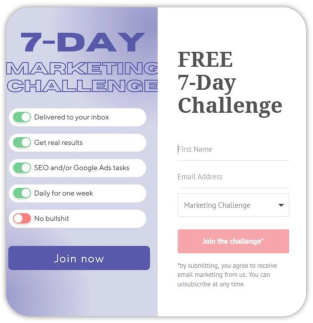 7-day marketing challenge.