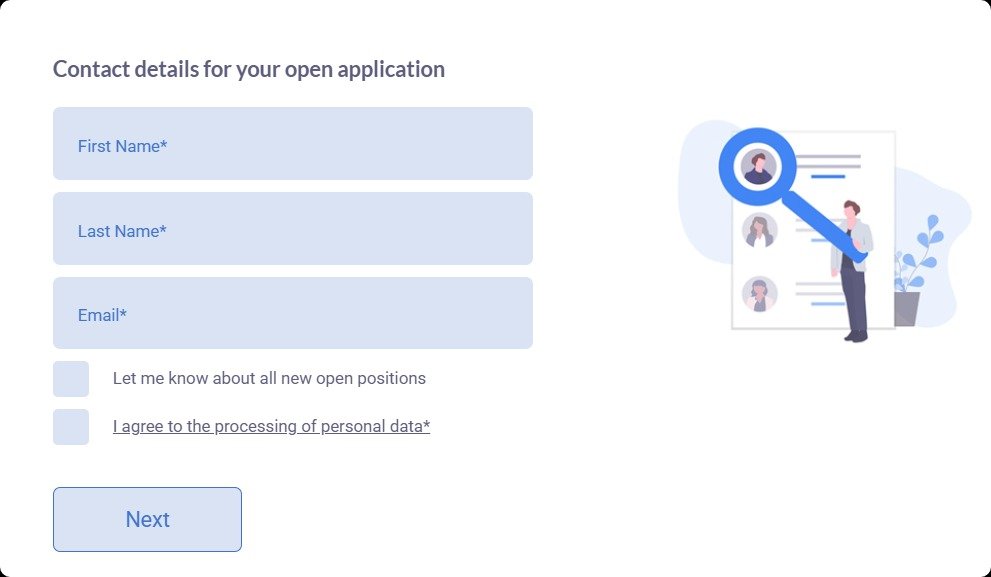 online application form.