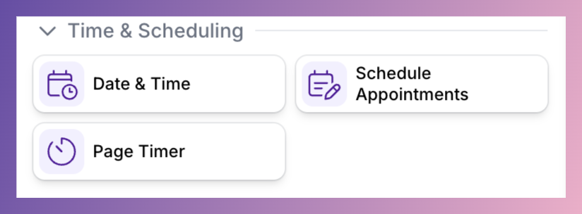 involve.me scheduling elements.