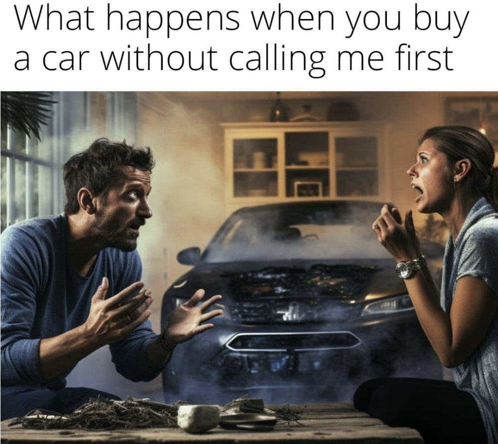 car salesman meme.
