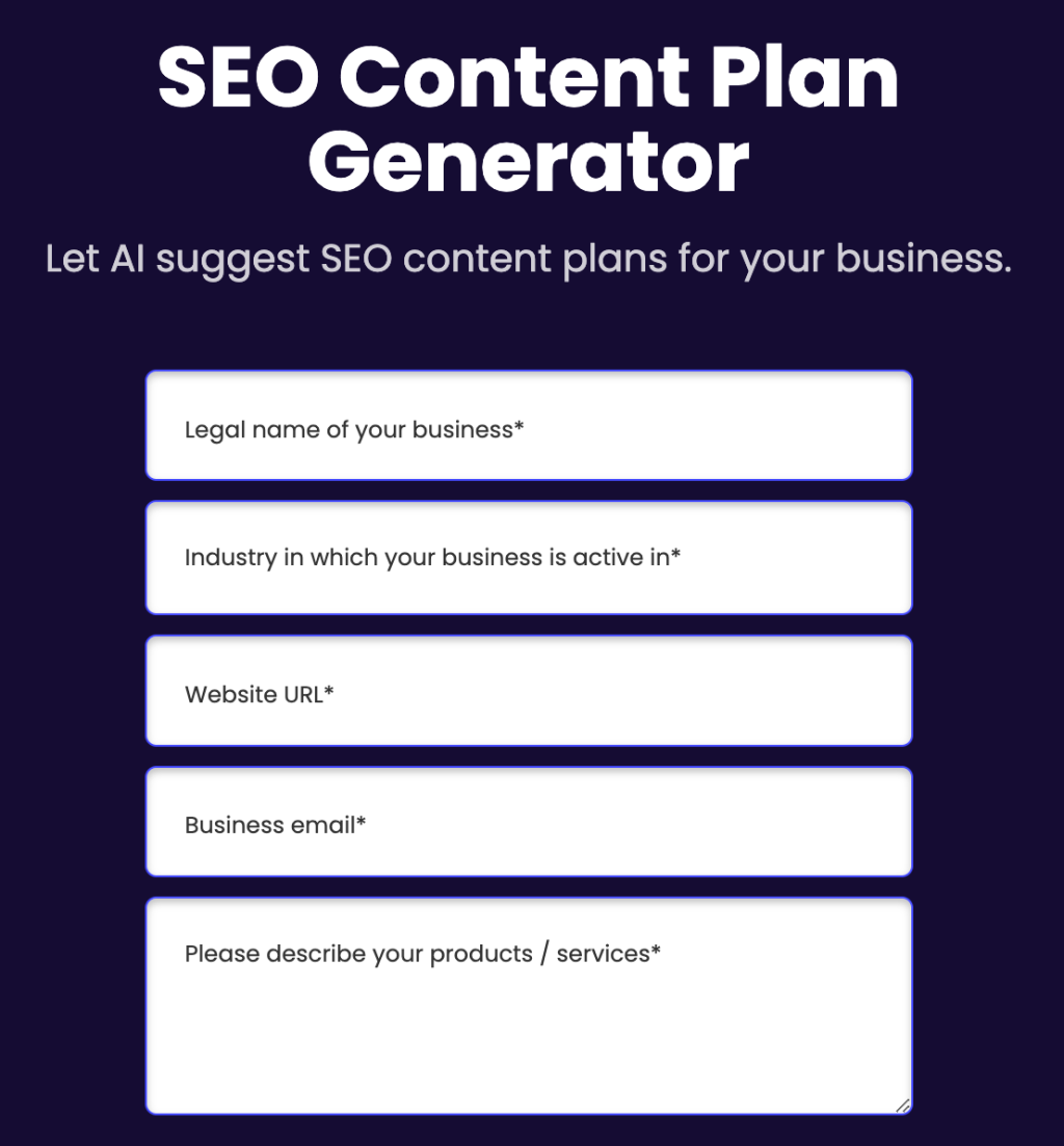 SEO Content Plan Generator.