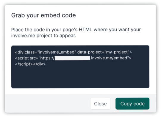 embed code.