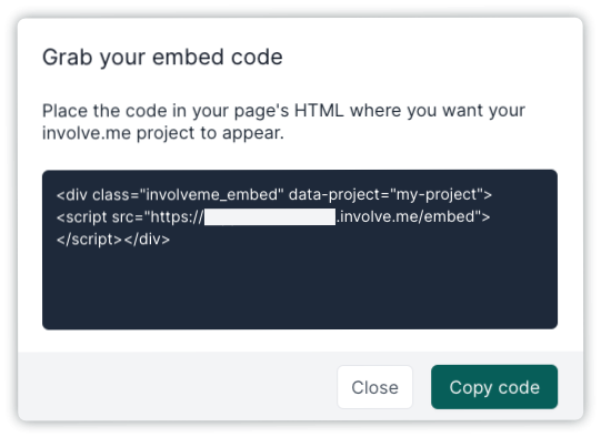 survey embed code.