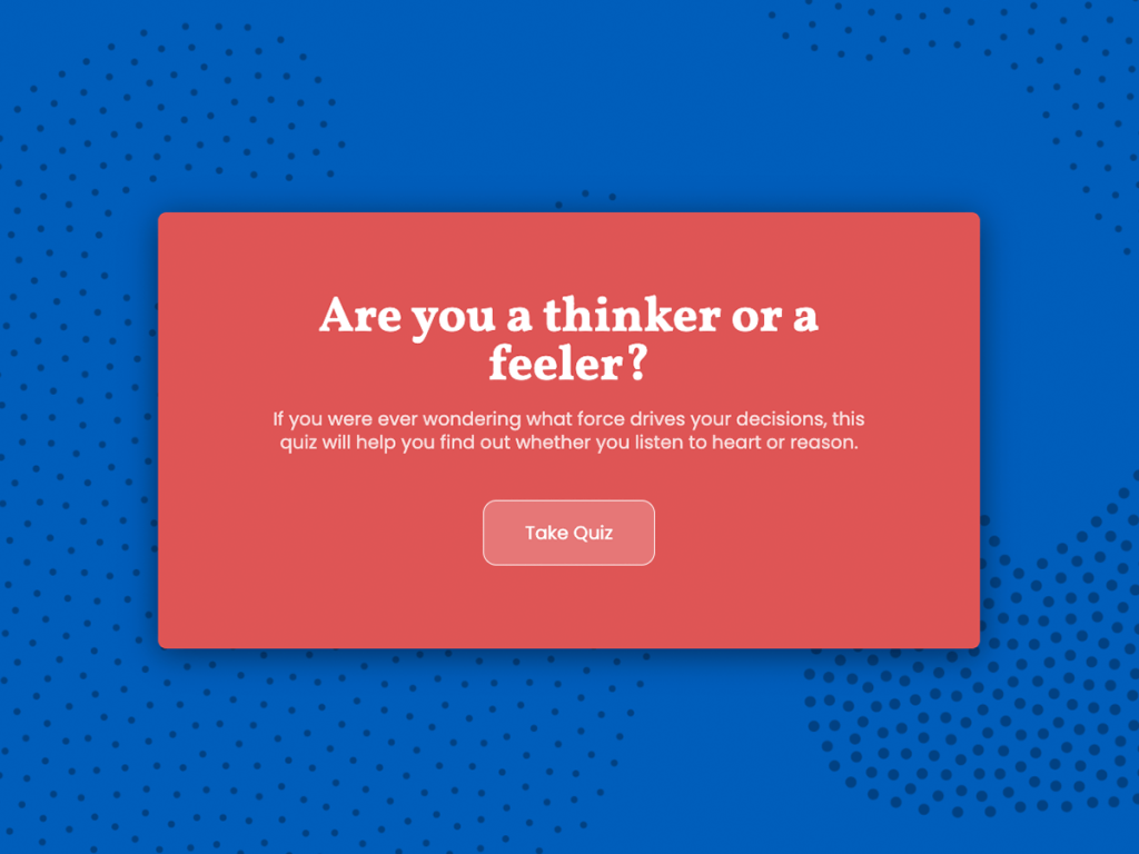 are you a thinker of a feeler template.