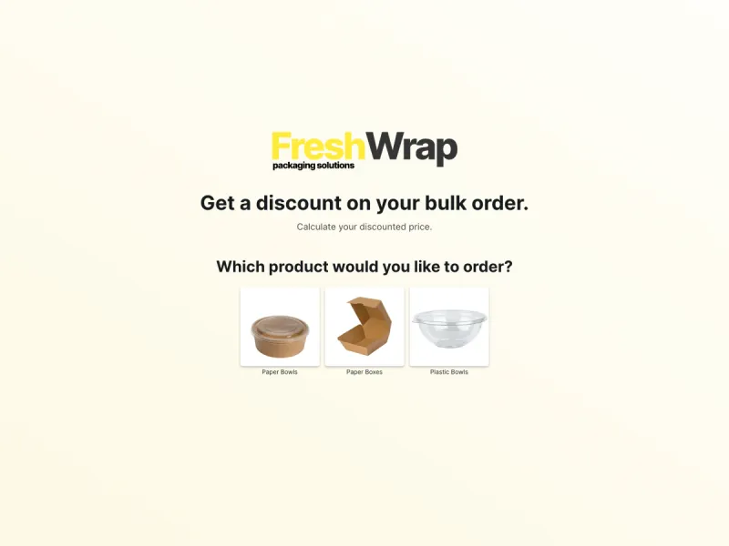 Bulk Order Calculator for Manufacturing involve.me