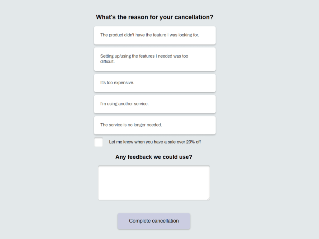 calcellation form template.